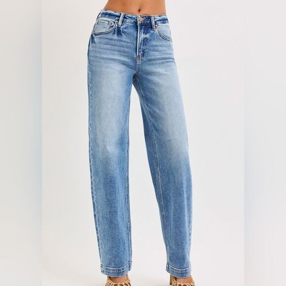 RISEN High Rise Wide Baggy But Not Too Baggy Jeans Size 0-15 - Picture 6 of 7